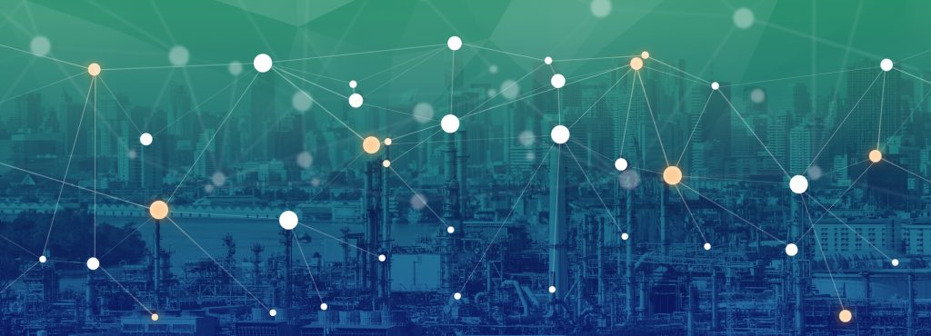Oil refinery industry connection to people community city concept, Clean power fuel energy for futur